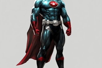 make an superhero in comic style and character design