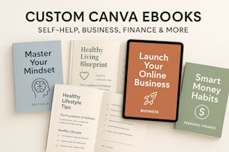 do canva ebook on self help, business, personal finance, health and more