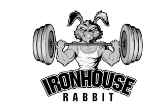 create a mascot animal gym and fitness logo design