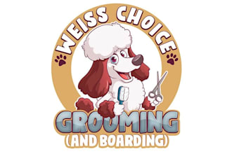 make professional dog logo, pets animal cats design for your business