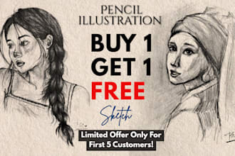 create aesthetic pencil illustration or custom drawing for you