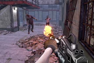 make a zombie shooting or apocalypse game for android, ios and pc