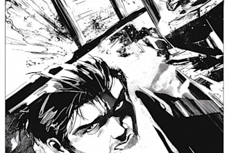 create sequential comic book illustration, book art, covers