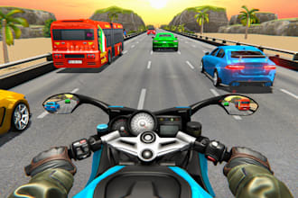 make a highway racing or motorcycle stunt game for mobile