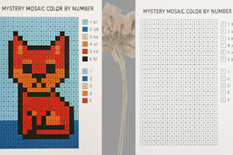 create mystery mosaic coloring book color by numbers pixel art for esty amazon