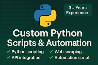code python scripts, automation, web scrapings, apis, bots and data anaysis