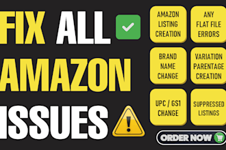 fix amazon listing issues, flat file errors variation issues