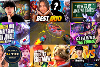 design youtube thumbnails for lol and verity games creators
