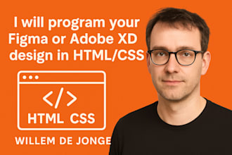convert your figma or adobe xd design to clean HTML and CSS