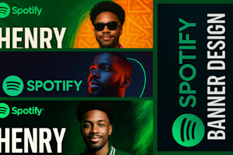 design spotify banner, song cover, music cover art for artists, rappers and djs