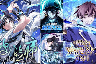 webtoon anime cover web novel shonen cover art dnd book cover design comic cover