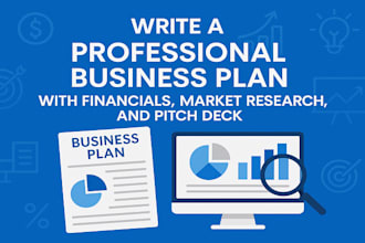 write a professional business plan with financials, market research and pitch
