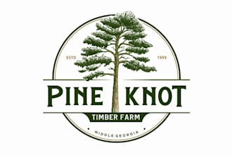 make a custom beautiful pine tree logo design