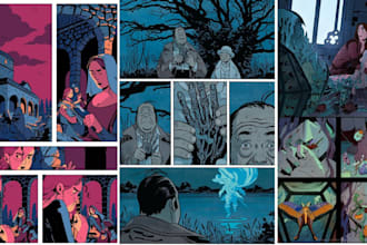 do custom comic book, manga, or webtoon characters graphics novel comic page