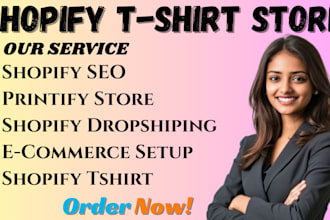 build shopify tshirt clothing dropshipping store printiful printify website