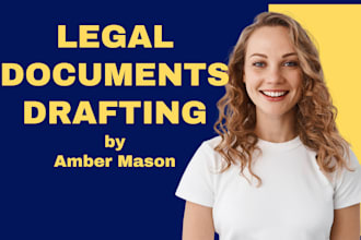draft custom contracts, agreements and other legal documents