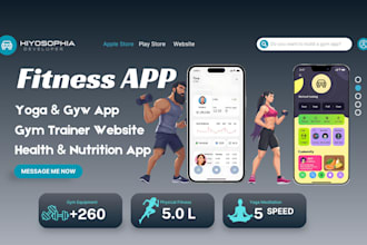 build fitness health app gym website nutrition app figma website yoga app IOS