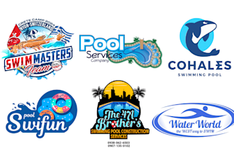 design swimming and pool logo