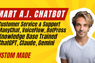 build a custom ai chatbot on manychat, botpress integrated on website or mobile
