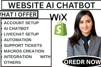 create shopify wix worldpress for ai chatbot customer service manychat open ai