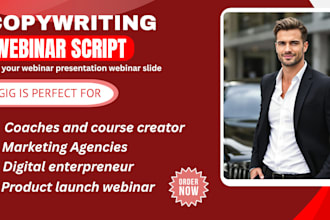 write a copywriting webinar script for your webinar presentation webinar slide