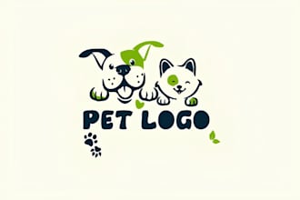 design custom minimalist dog cat pet animal logo