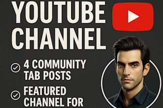 promote your youtube channel in my community tab and feature it for a month
