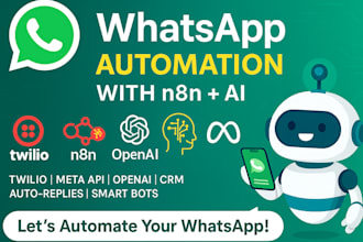 n8n whatsapp automation, whatsapp chatbot, open ai, twilio, meta cloud api, waba