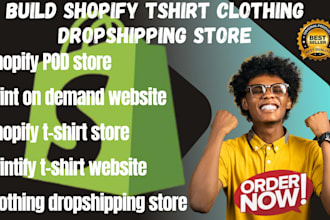 build shopify tshirt clothing dropshipping store printiful  printify website