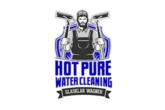 design top quality hot pure water cleaning logo