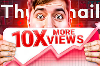 design eye catchy youtube thumbnail