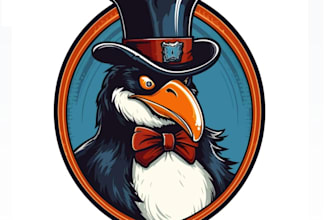 design luxury penguin logo with my creative thinking