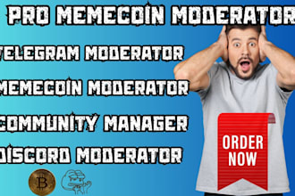 memecoin telegram community moderator social media manager bring 40 chatters