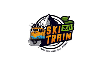 design best quality premium ski train logo