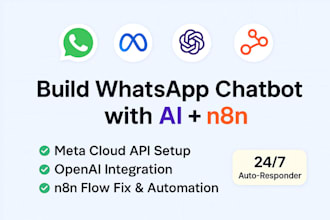 build whatsapp chatbot, meta cloud api, whatsapp automation openai, n8n fix flow