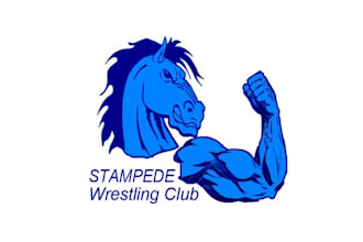 design unique colorful stampede wrestling club logo