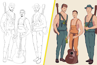 design custom characters for comics, games, anime style, or animation