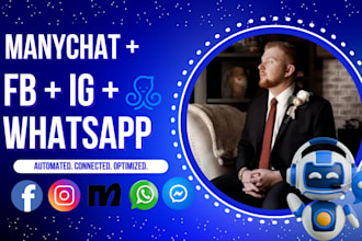 manychat integration facebook instagram whatsapp chatbot automation setup bot