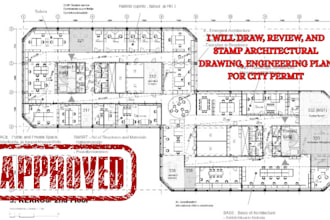draw, review, and stamp architectural drawing, engineering plan for city permit