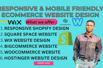 build design responsive shopify wix bigcommerce woocommerce squarespace store