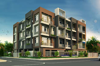 renew 3d modern villa exterior,courtyard design,render lawn landscape,pool,patio