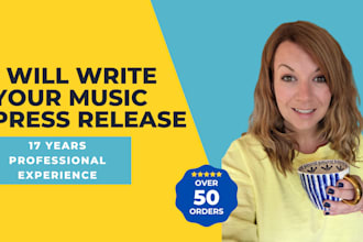write you a professional music press release