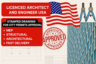 review and stamp architectural, structural, and mep plans for permits