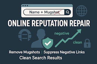 do online reputation management, suppress negative links, and remove mug shots