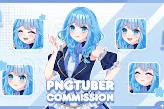 draw and design pngtuber model 2d vtuber character png tuber model for streaming