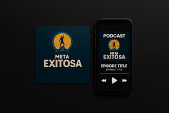 create custom podcast cover design, neon podcast cover art