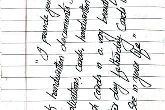 handwrite the letters, notes, envelopes and documents