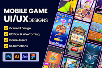 do game UI UX, UI UX design for 3d game and 2d game