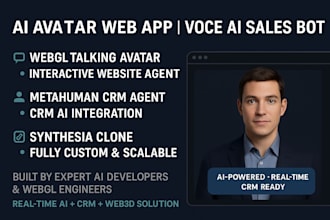 code synthesia ai avatar, meta human sales talking webgl avatar crm agent webapp