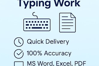 do fast and accurate typing work or data entry job